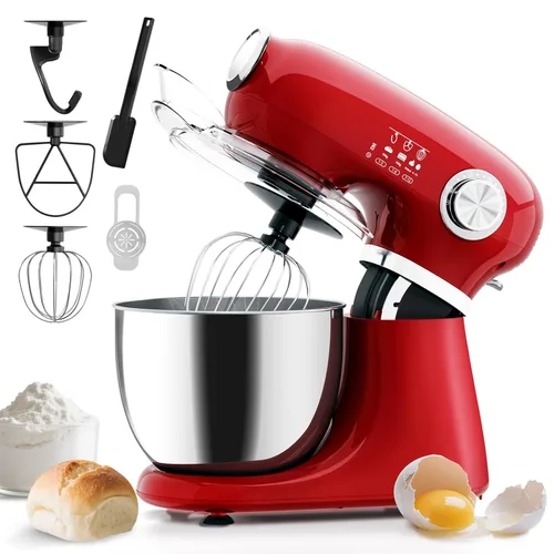Electactic - Mezclador de pie con 12 velocidades, mezclador eléctrico de 5.3 cuartos con cabezal inclinable, mezclador de cocina para uso diario con