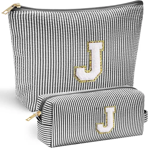 Miniatura 32 de YOOLIFE Regalos del Día de la Madre para mujeres, bolsa de maquillaje con inicial, bolsa de cosméticos, bolsa de maquillaje de viaje, regalos Rosado