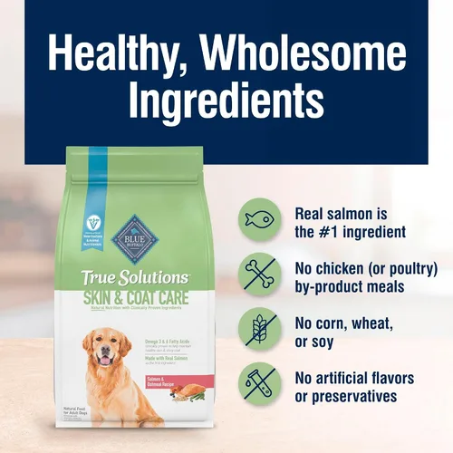 Miniatura 6 de Blue Buffalo True Solutions - Alimento seco natural para el cuidado de la piel y el pelaje para perros adultos, salmón, bolsa de 11 lb