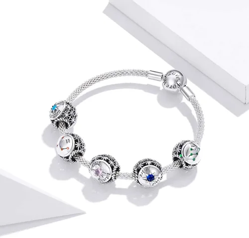 Miniatura 3 de FAEFASH - Abalorio para pulsera de plata de ley 925 con forma de estrella, 12 constelación de horóscopo para pulsera Pandora, cumpleaños para mujer