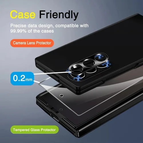 Miniatura 6 de Milomdoi Protector de pantalla 9 en 1 para Samsung Galaxy Z Fold 8/Z Fold 7, película flexible interior 3 + 3 vidrios templados frontales + 3