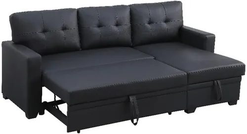 Miniatura 4 de Devion Furniture Tela de poliéster en forma de L reversible, fácil de convertible extraíble, sofá seccional/diván de almacenamiento con cojines
