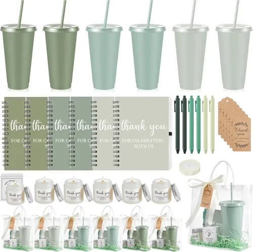 Miniatura 20 de Nuogo Juego de 6 premios de ducha para padres para jugadores, adultos, incluye vaso de plástico, cuaderno, velas perfumadas, bolígrafo, bolsa