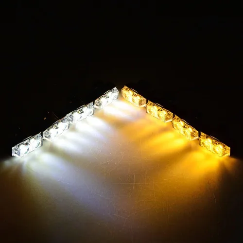 Miniatura 7 de 4 barras de luz estroboscópica ámbar + 4 luces estroboscópicas ámbar de advertencia de emergencia, 10 modos intermitentes para automóvil, SUV