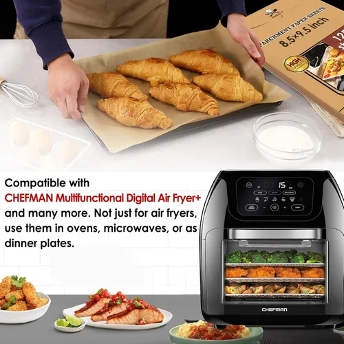 Miniatura 4 de Forros desechables para freidora de aire CHEFMAN, 125 hojas de papel pergamino compatibles con accesorios para freidora de aire Instant Pot
