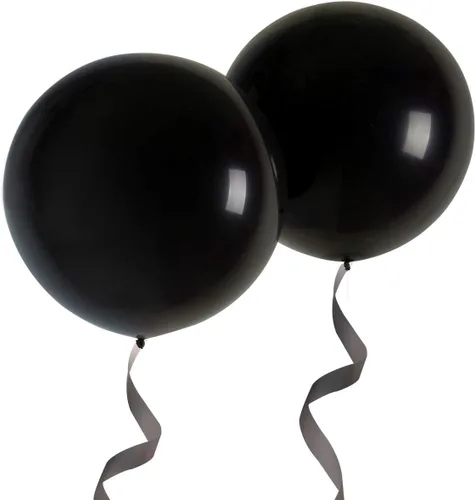 Globos redondos gigantes de 36 pulgadas, paquete de 6 globos de látex negros para sesiones de fotos, bodas, baby shower, decoraciones de fiesta de