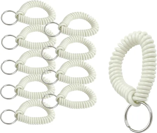 Miniatura 40 de Lucky Line - Resorte de muñeca en espiral de 2 pulgadas de diámetro con llavero de acero, multicolor, pulsera flexible para muñeca, se estira hasta