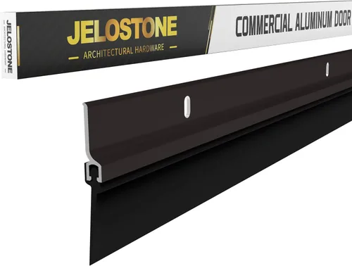 Miniatura 9 de Paquete de 2 - Barredor de fondo para puerta comercial, aluminio resistente, clasificado para fuego, inserción de vinilo, JS-NV307, ideal para uso