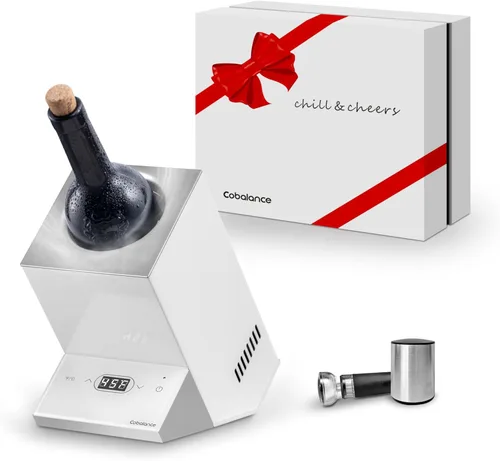 Miniatura 10 de Cobalance Enfriador de vino eléctrico, enfriador de una sola botella para vino de 25.4 fl oz o algo de champán, refrigeradores portátiles que