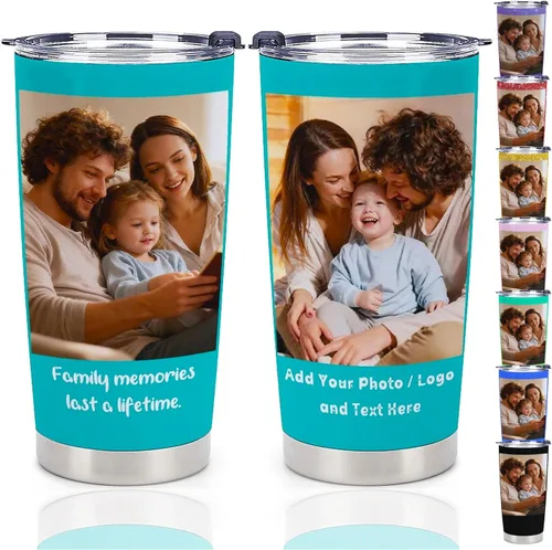 Miniatura 15 de Taza personalizada con foto y texto para hombres y mujeres, regalo para papá, mamá, familias y amigos, taza de viaje con foto e imagen