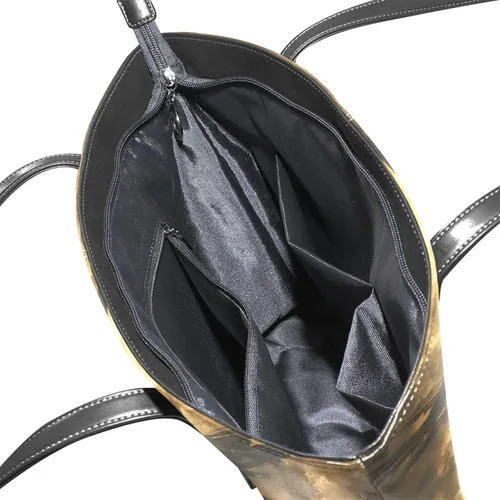 Miniatura 3 de Bolso de mano grande con diseño de ángel de esqueleto gótico para mujer, piel sintética, asa superior, bolsa de hombro impermeable con cremallera