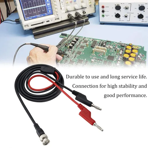 Miniatura 5 de Cable de prueba BNC a doble enchufe de plátano, cable coaxial BNC a prueba de apilamiento dual, cable BNC macho a cable de prueba de enchufe macho