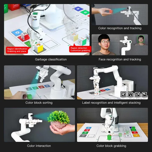 Miniatura 9 de Yahboom Jetson Nano - Brazo robot colaborativo de 4 GB ROS programable OpenCV para ingenieros mecánicos, 7Dof con pinza adaptativa