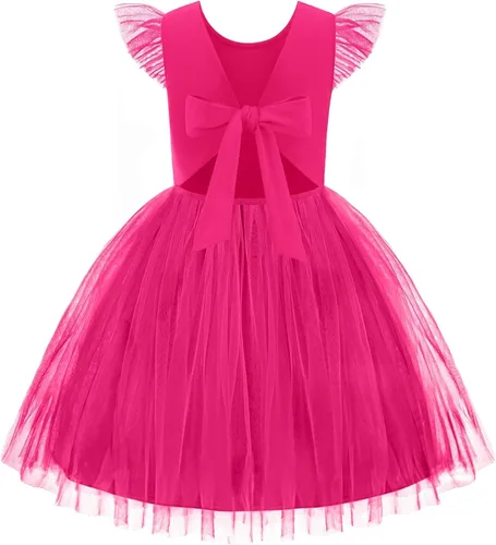 Miniatura 20 de Arshiner Vestido tutú de verano para niñas pequeñas, de tul sin espalda, para fiesta, cumpleaños, vestidos de algodón, 2-6 años