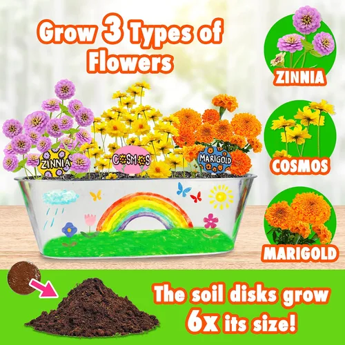 Miniatura 3 de Miracle GRO My First Flower Growing Kit - Kit de manualidades de pintura y jardinería de plantas para niños, niñas, regalos de Pascua para niños