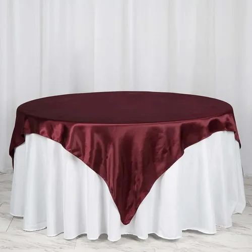 Miniatura 26 de Efavormart Paquete de 5 Sobremanteles Cuadrados de Satén de 60" para Decoraciones de Mesa de Bodas, Catering y Fiestas, Cubierta de Mantel Negro