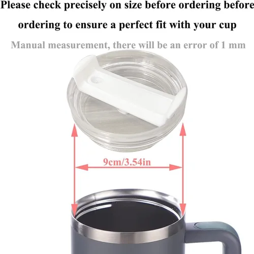 Miniatura 3 de Tapa de Vaso de 40 OZ Compatible con Stanley Quencher, Paquete de 2 Tapas de Vaso de Acero Inoxidable a Prueba de Derrames y Resistentes a