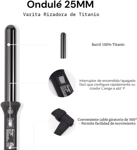 Miniatura 2 de L'ANGE HAIR Ondulé 25 MM Varita Rizador de Cerámica de 1 Pulgada Rizador Profesional de Herramientas Calientes Varitas de Estilo para el Cabello