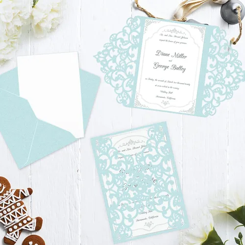 Miniatura 8 de Goefun - 100 hojas de cartulina azul brillante de 8.5 x 11 pulgadas, papel metálico de 80 libras para invitaciones, bodas, fiestas, duchas azul