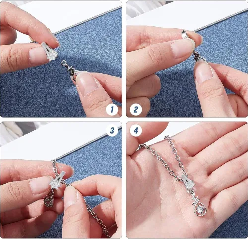 Miniatura 3 de SUPERFINDINGS 30 piezas de latón colgante de pellizco 5 estilos de diamantes de imitación Ice Pick Pellizca Pellizco de Platino Broche de Joyería