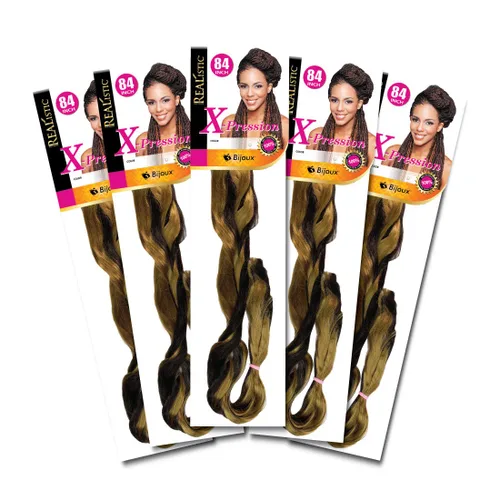 Miniatura 87 de Realistic Trenza original X-Pression 84 pulgadas 100% Kanekalon (paquete de 3, 1) M-61XPRES84