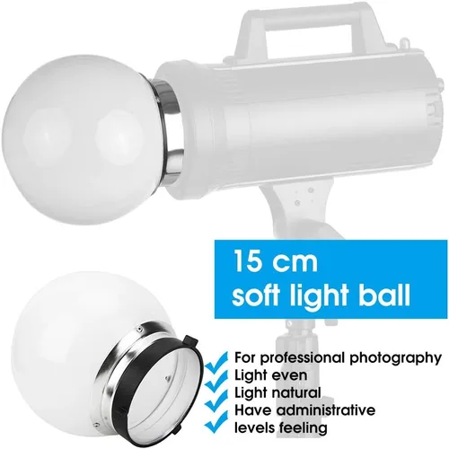 Miniatura 4 de Bola de luz suave para montaje, accesorio de fotografía de 5.9 in, pantalla de flash para iluminación de estudio retrato