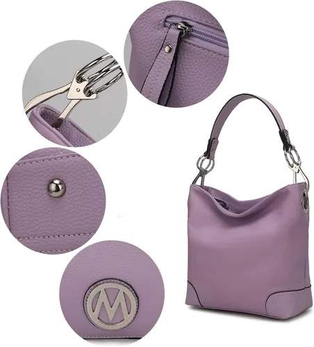 Miniatura 24 de MKF Collection Mia K - Bolso Hobo para mujer, de piel vegana, bolso de hombro holgado, bolso con asa superior