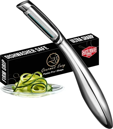 Miniatura 9 de Pelador de verduras, pelador de patatas premium de acero inoxidable, hoja ultra afilada de alta resistencia para frutas y alimentos, en forma de Y