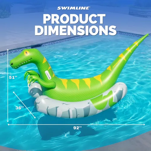 Miniatura 3 de SWIMLINE Original Rocker Raptor Juguete Flotador de Piscina Mecedora con asas fáciles de agarrar y refuerzos laterales estabilizadores curvos
