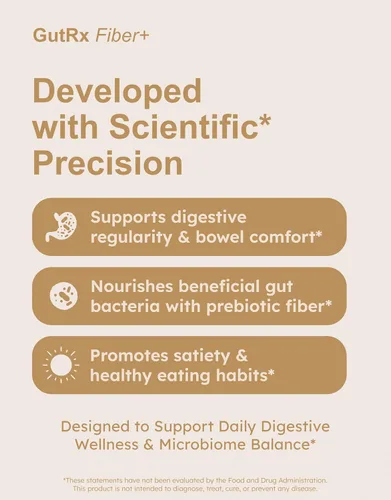 Miniatura 3 de Fiber+ Polvo de fibra prebiótica – Mezcla de fibra soluble e insoluble para apoyar la regularidad digestiva, microbiota intestinal y saciedad – Sin