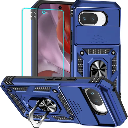Miniatura 31 de HNHYGETE Funda para Pixel 6a con protector de pantalla HD, soporte giratorio de grado militar de 360° (resistente) a prueba de golpes para Google