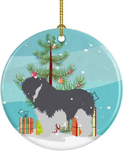 Miniatura 23 de Caroline's Treasures Bulldog inglés «Merry Christmas» adorno de cerámica para árbol de Navidad, decoración colgante para el hogar, Navidad, fiestas