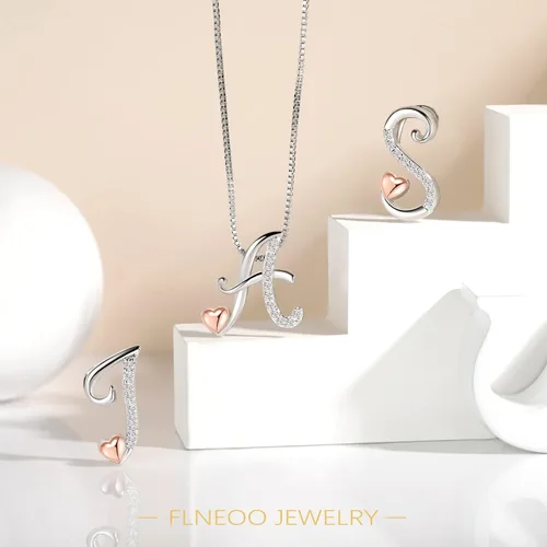 Miniatura 6 de FLNEOO Valentines Day Gifts for Girls Her Initial Necklaces for Women 14K Gold Plated Pendant Letter Necklace for Women Teen Girls Dainty Gold