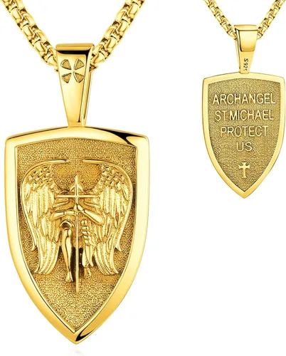 Miniatura 105 de Eusense Saint Necklace Sterling Silver 925 Protection Jewelry for Men Women Patron St Medals Amulet Pendant