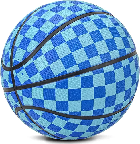 Baloncesto para niños y jóvenes tamaño 5 (27.5") de goma premium para interiores y exteriores para niños y niñas, impermeable para juegos en el Azul