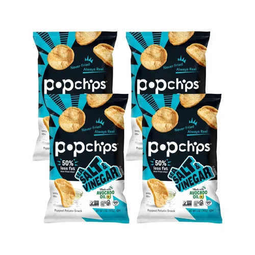 Miniatura 8 de Popchips Paquete variado de papas fritas, porciones individuales de 0.8 onzas (paquete de 24), 4 sabores: 8 sal marina, 8 barbacoa, 4 crema agria