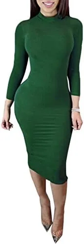 Miniatura 2 de vestido de manga larga con cuello alto para mujer