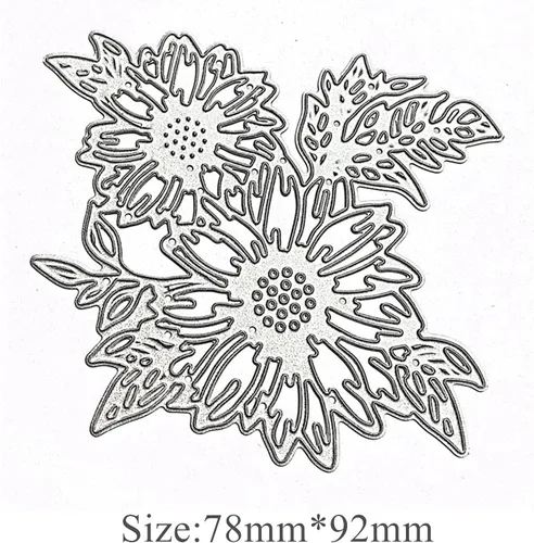 Miniatura 2 de Troqueles de metal con hojas de flores, hojas de girasol, plantillas de corte de boda para álbumes de recortes, manualidades, álbumes de recortes
