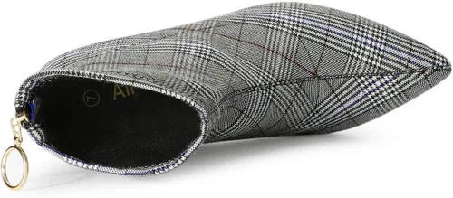 Miniatura 5 de Allegra K Botines de tacón grueso con cremallera y punta puntiaguda para mujer