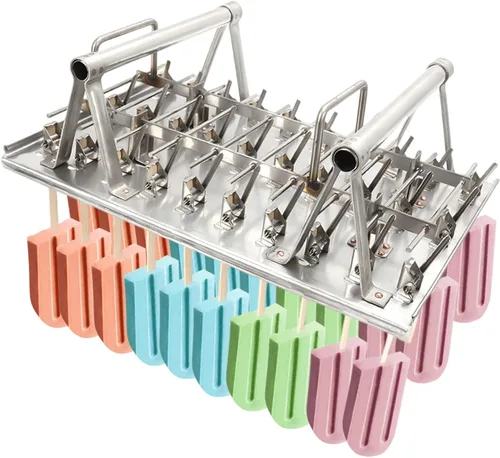 Miniatura 5 de 30 moldes comerciales para paletas de hielo, máquina de paletas de hielo de acero inoxidable, cabeza redonda con molde de golosinas congeladas