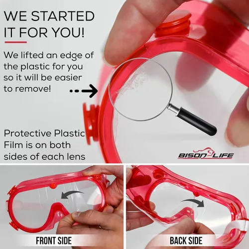 Miniatura 4 de BISON LIFE Gafas de seguridad para niños, gafas protectoras para niños a granel, ANSI Z87.1, gafas de seguridad para niños, paquete de gafas