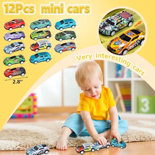 Miniatura 5 de 96 piezas de recuerdos de fiesta de autos de carreras, suministros de fiesta de cumpleaños de autos de carreras, incluye mini autos de carreras