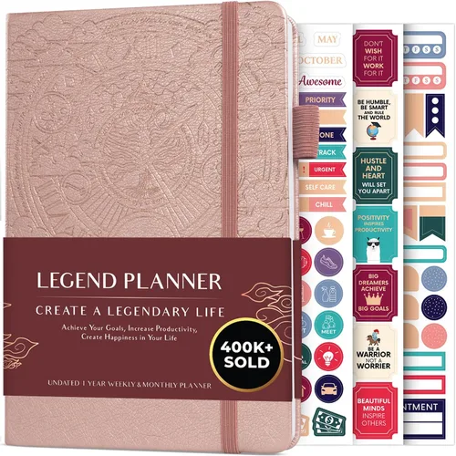 Miniatura 8 de Planificador Legend – planificador de vida semanal y mensual sin fecha para alcanzar tus objetivos y vivir feliz. Cuaderno organizador, diario
