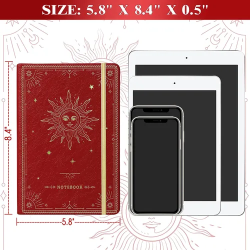 Miniatura 6 de Artfan Cuaderno/diario a rayas – Cuaderno clásico de piel sintética de papel grueso de alta calidad con bolsillo + separadores de páginas, regalos