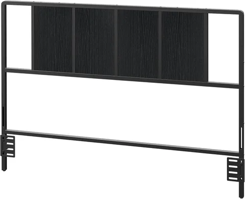 MAHANCRIS Cabecero tamaño Queen solamente, cabecero de metal con adaptadores, estilo industrial minimalista para camas tamaño Queen, negro