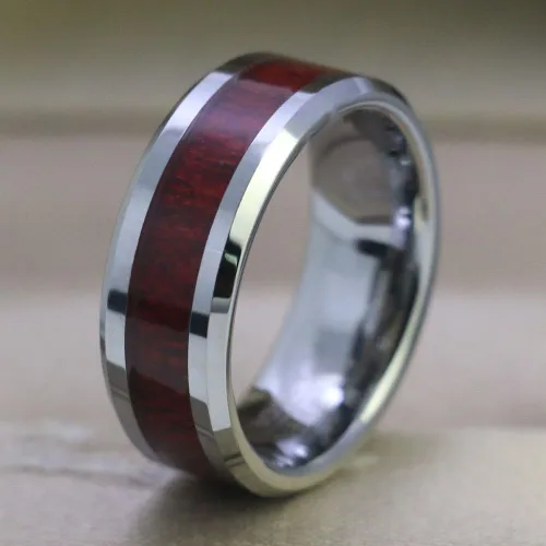 Miniatura 7 de Conjunto de dos anillos de boda para él y para ella, anillos para parejas. Anillos de compromiso para novia en acero inoxidable chapado en oro Blanco
