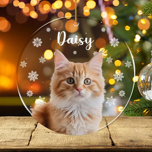 Miniatura 22 de FLOCHIL Adornos de Navidad Personalizados para Gatos Adornos de Navidad Personalizados con Foto y Nombre para Árboles de Navidad, Adornos de Navidad