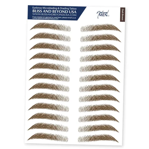 Miniatura 9 de Bliss and Beyond USA Pegatinas de tatuaje de cejas impermeables para hombres. Un aspecto real de trazo de cabello. Reemplazo de cabello sin
