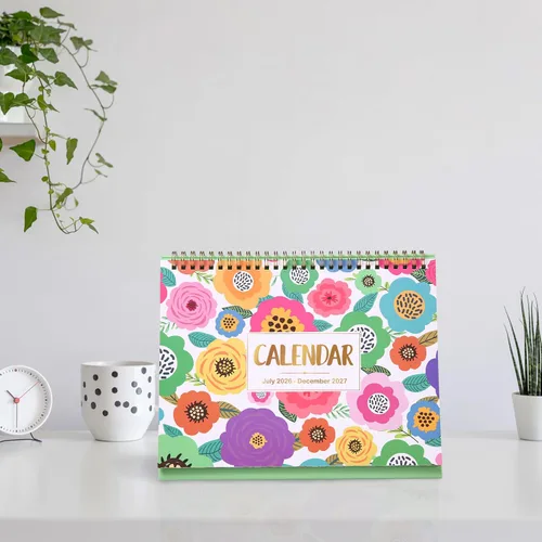 Miniatura 2 de Calendario de escritorio 2026-2027, calendario de escritorio 2026-2027, julio de 2026 a diciembre de 2027, 9.8 x 8.3 pulgadas, calendario superior