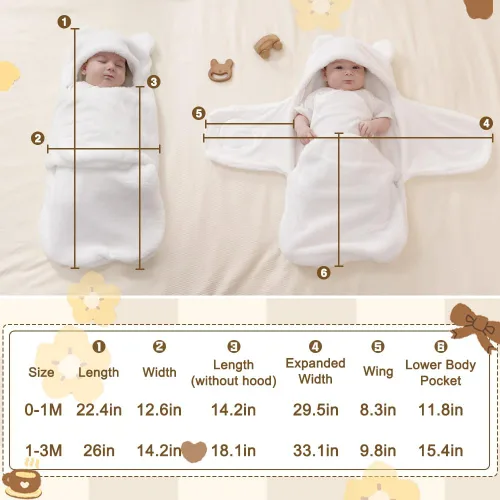 Miniatura 7 de AiWMGL Manta de Forro Polar para Bebé de Invierno 0-3 Meses Niños Niñas Envoltura Ajustable para Recién Nacido Suave y Cálida Saco de Dormir de Felpa